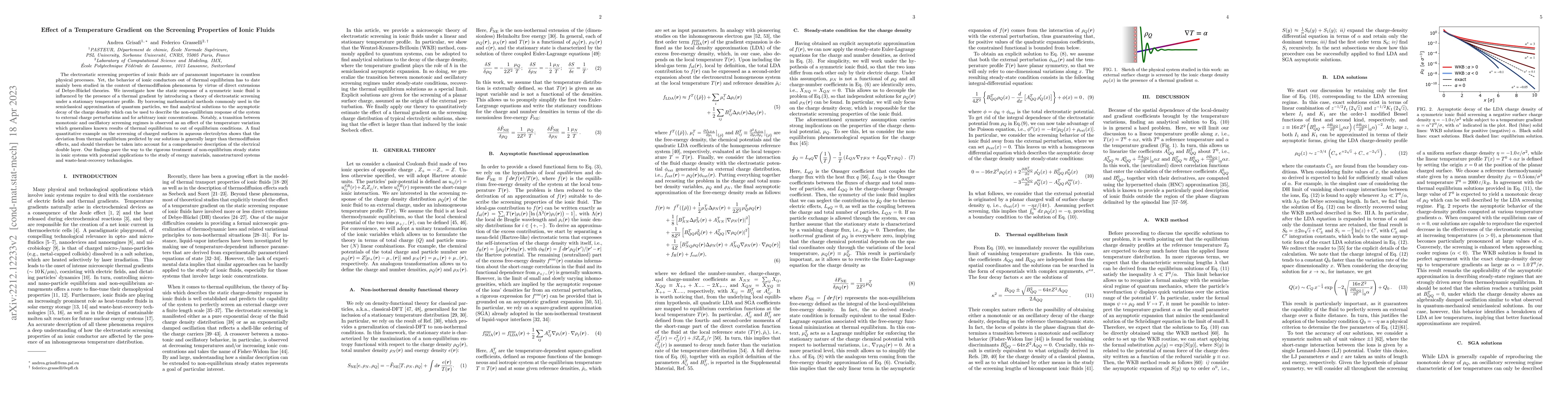Thumbnail for Effect of a Temperature Gradient on the Screening Properties of Ionic
  Fluids