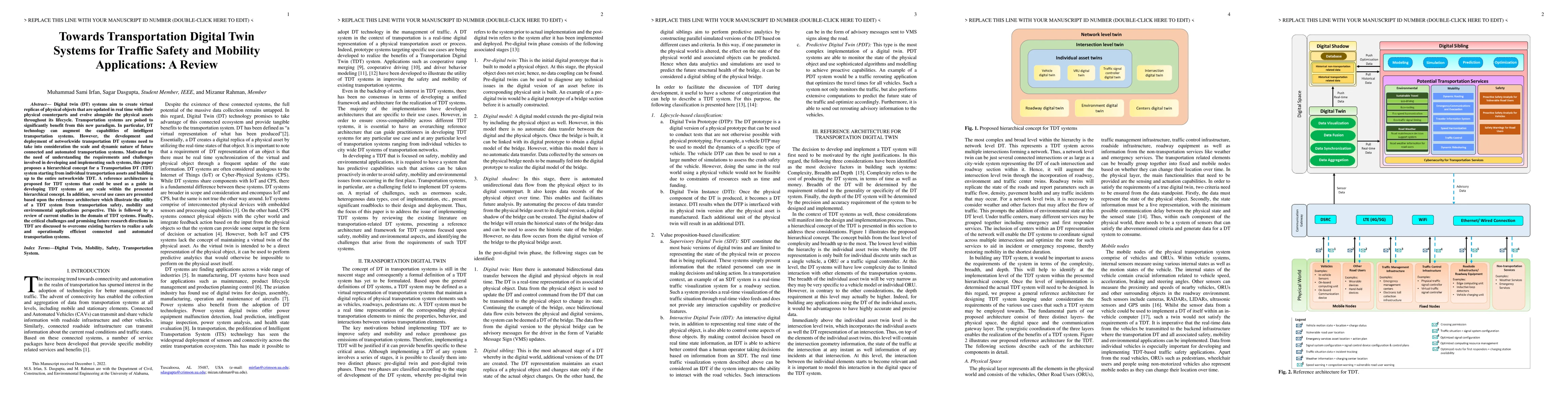 Thumbnail for Towards Transportation Digital Twin Systems for Traffic Safety and
  Mobility Applications: A Review