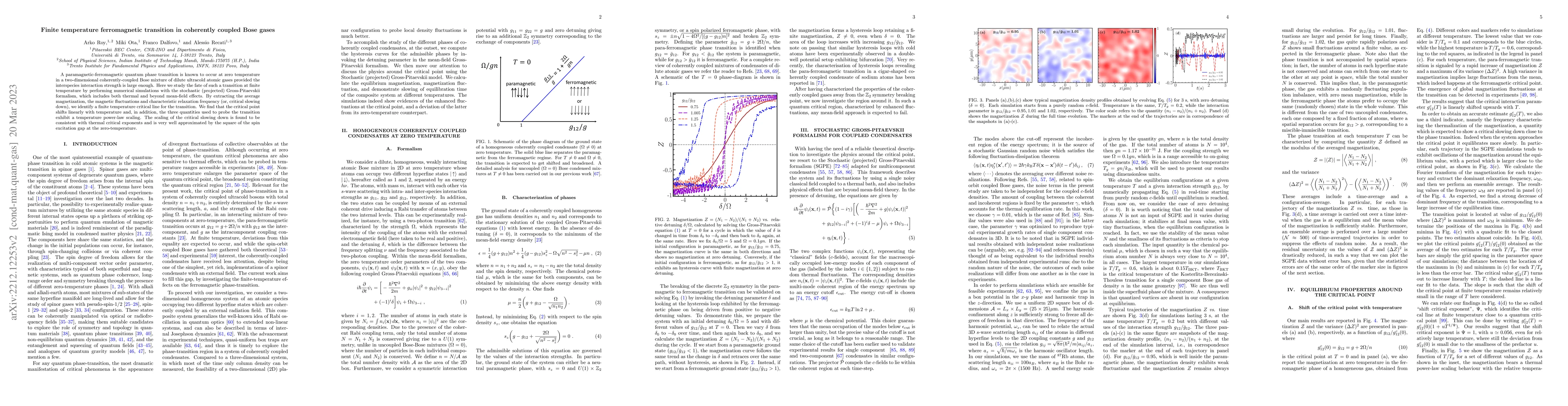 Thumbnail for Finite temperature ferromagnetic transition in coherently coupled Bose
  gases