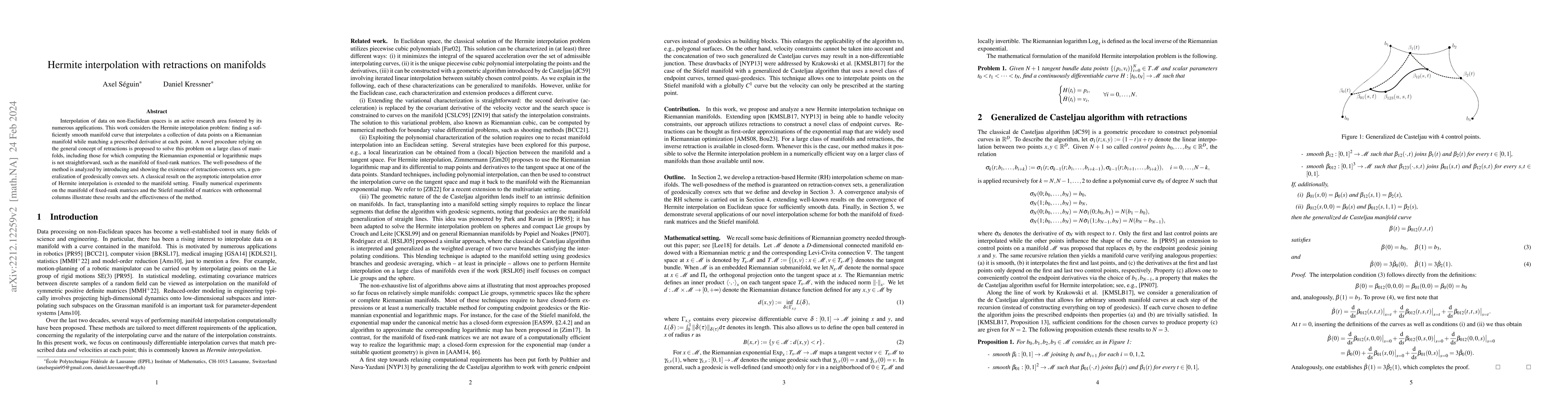 Thumbnail for Hermite interpolation with retractions on manifolds