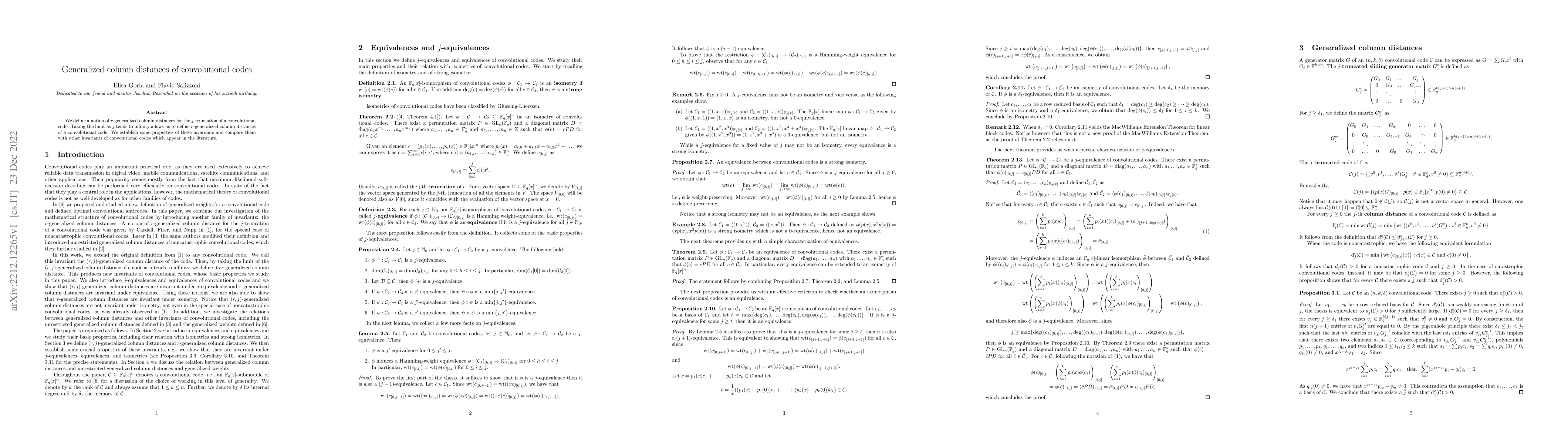 Thumbnail for Generalized column distances