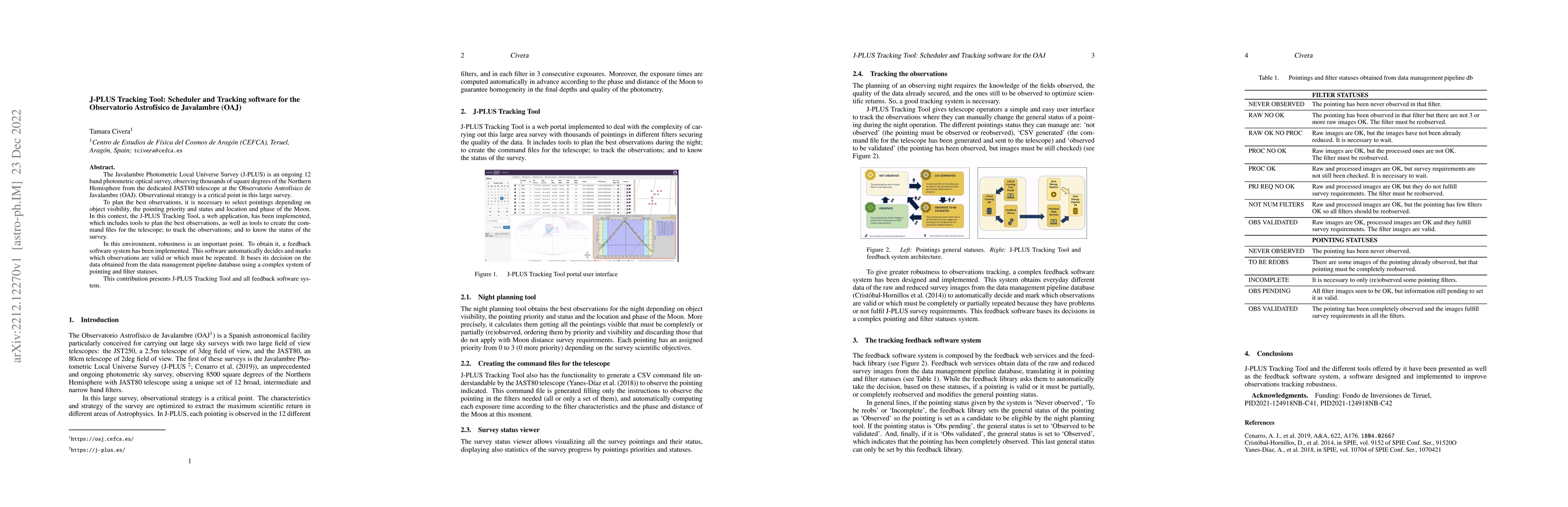 Thumbnail for J-PLUS Tracking Tool: Scheduler and Tracking software for the
  Observatorio Astrof\'isico de Javalambre (OAJ)