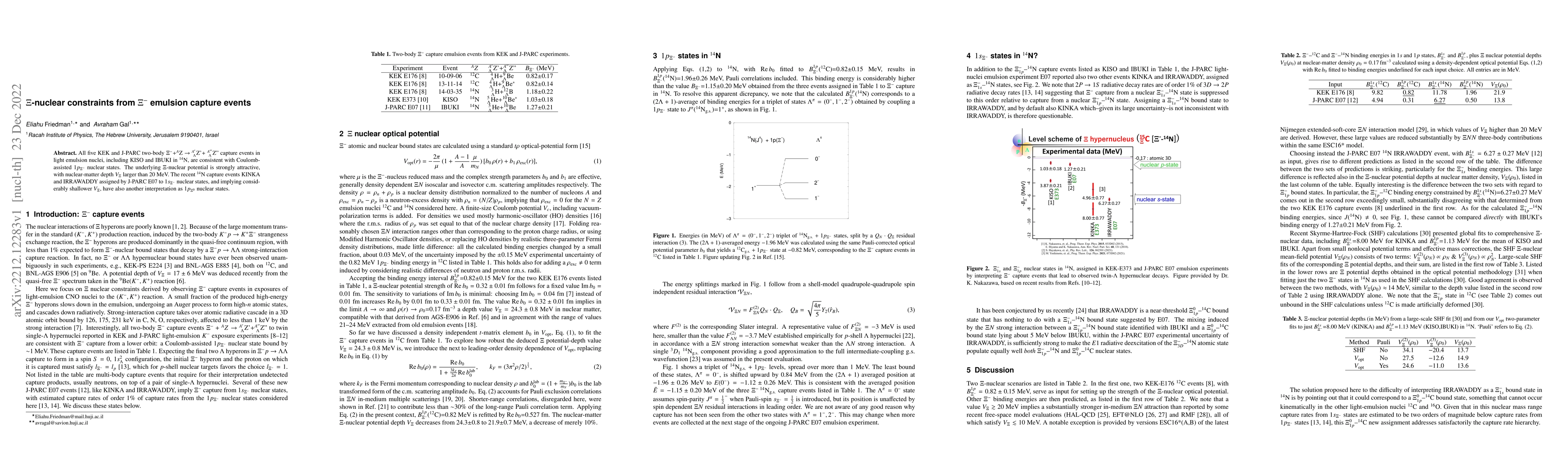 Thumbnail for $\Xi$-nuclear constraints from $\Xi^-$ emulsion capture events