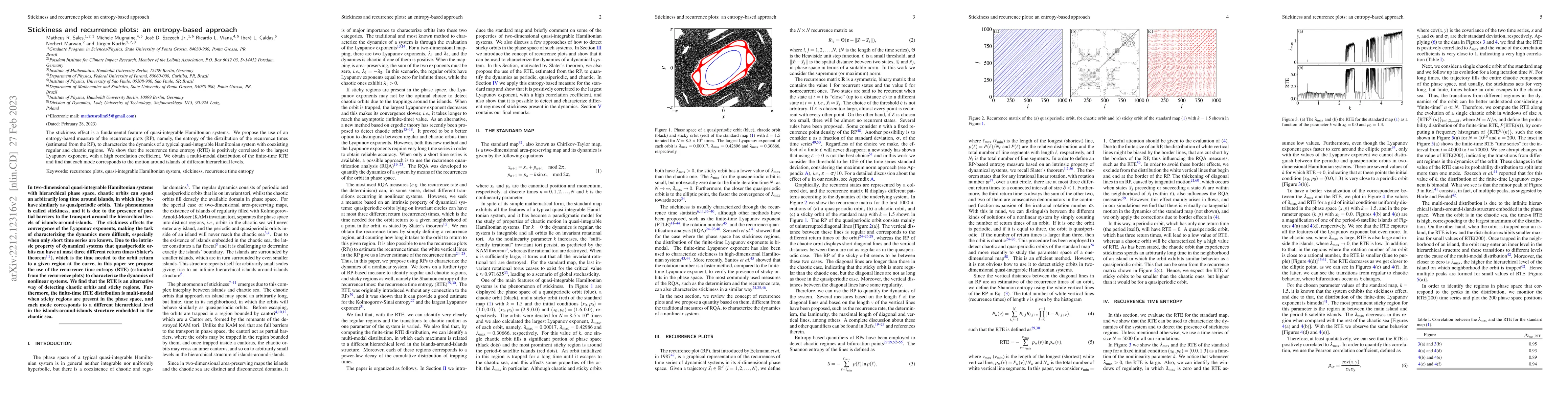 Thumbnail for Stickiness and recurrence plots: an entropy-based approach