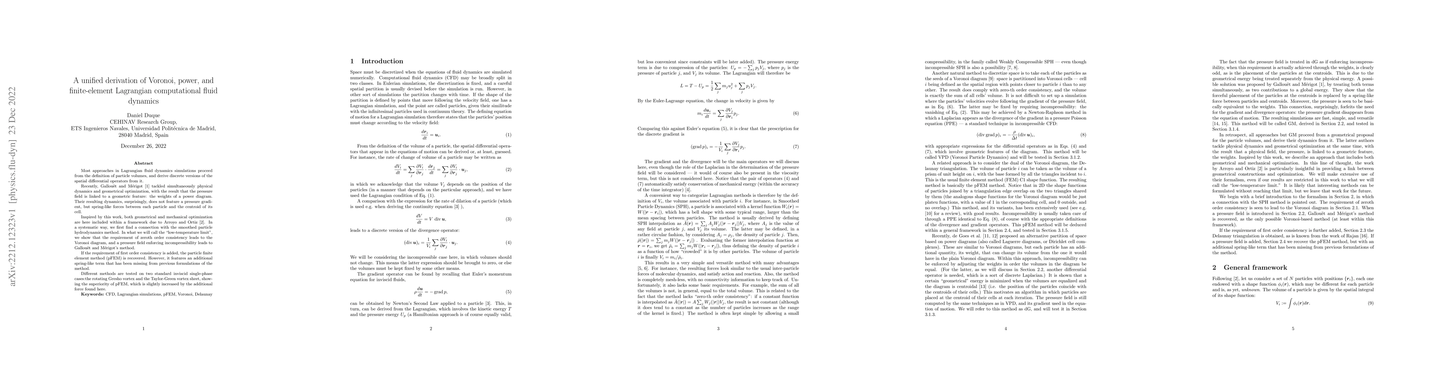 Thumbnail for A unified derivation of Voronoi, power, and finite-element Lagrangian
  computational fluid dynamics