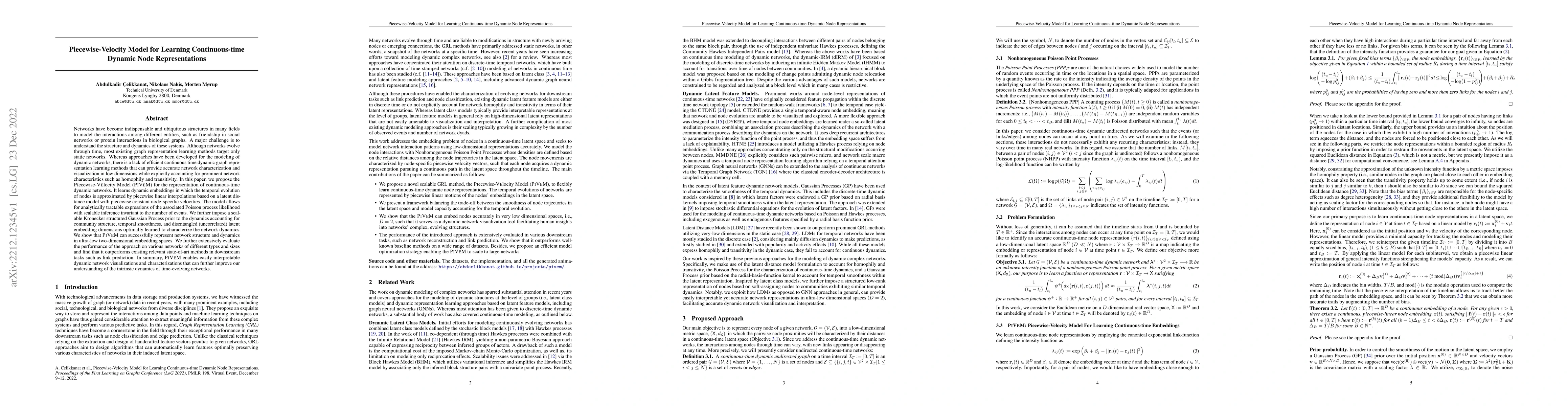 Thumbnail for Piecewise-Velocity Model for Learning Continuous-time Dynamic Node
  Representations