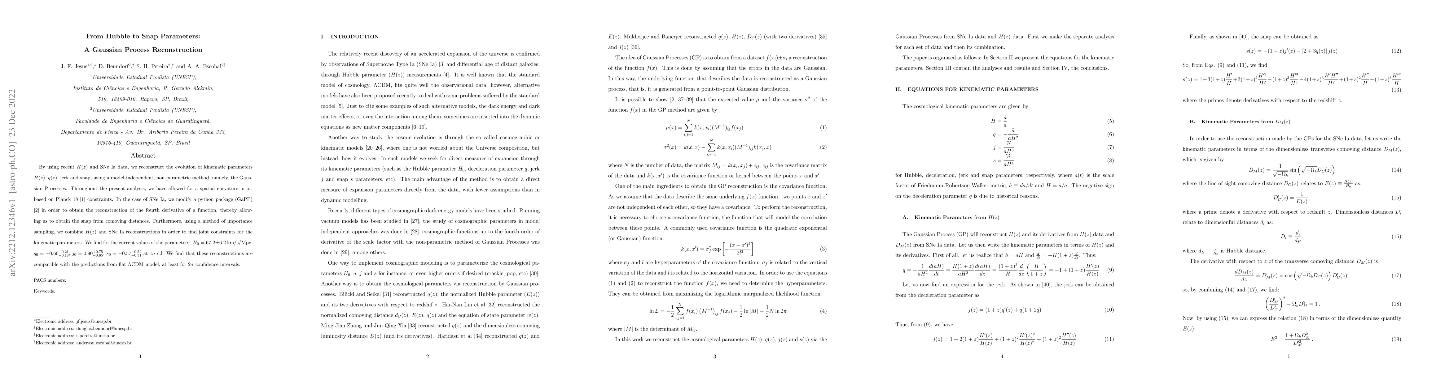 Thumbnail for From Hubble to Snap Parameters: A Gaussian Process Reconstruction