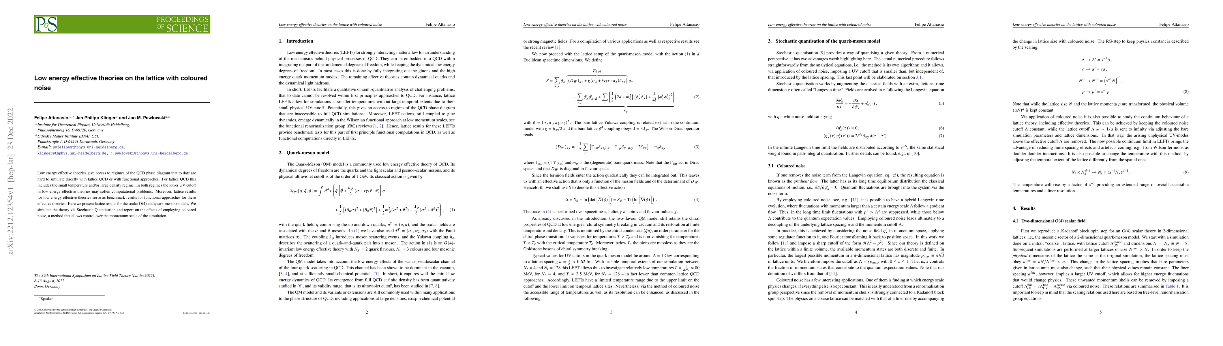 Thumbnail for Low energy effective theories on the lattice with coloured noise