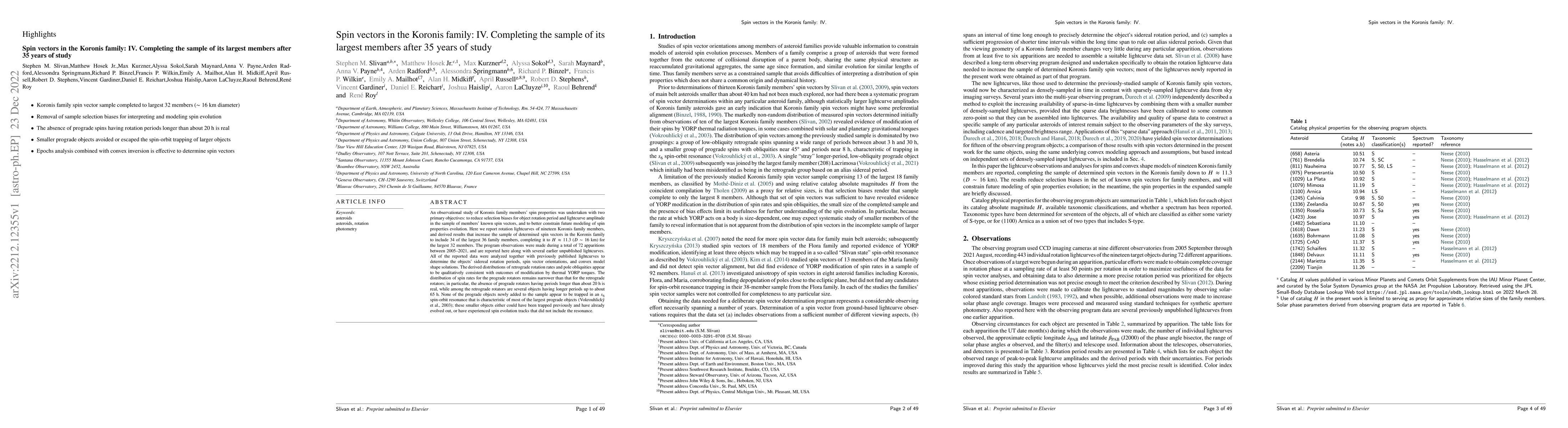 Thumbnail for Spin vectors in the Koronis family: IV. Completing the sample of its
  largest members after 35 years of study