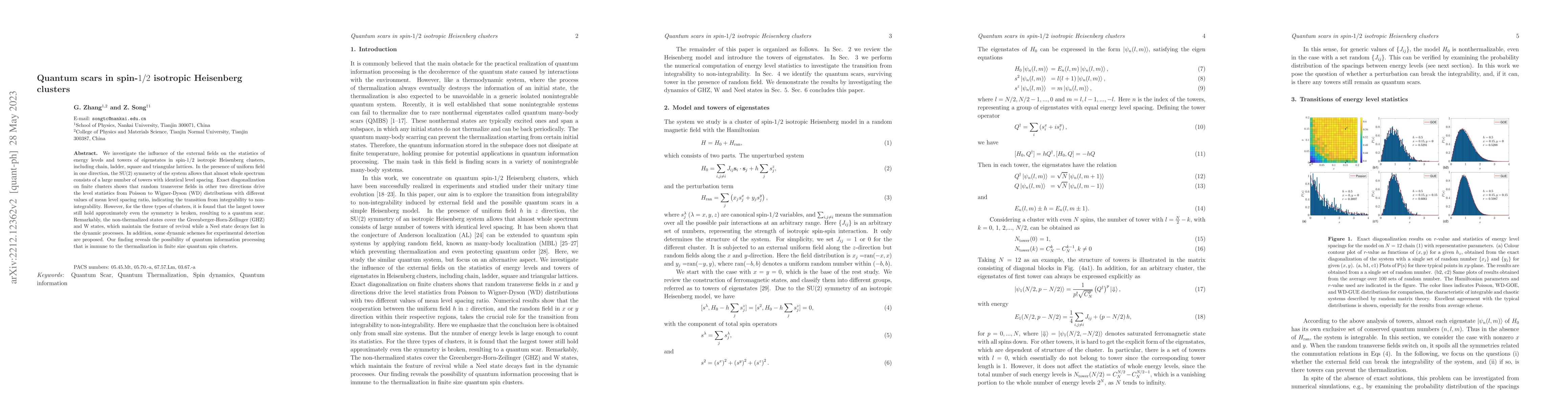 Thumbnail for Quantum scars in spin-1/2 isotropic Heisenberg clusters