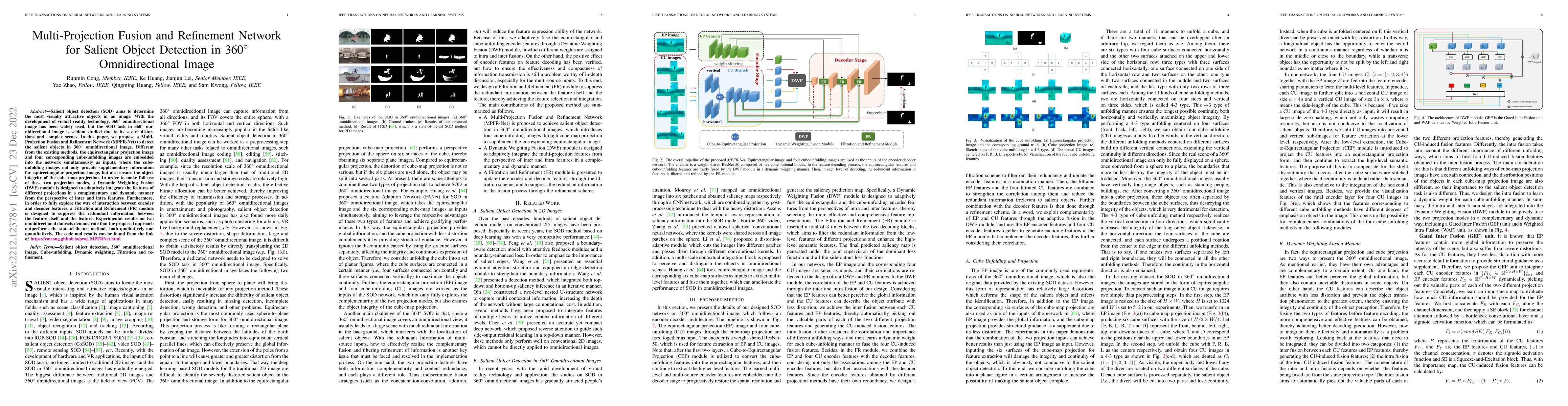 Thumbnail for Multi-Projection Fusion and Refinement Network for Salient Object
  Detection in 360{\deg} Omnidirectional Image