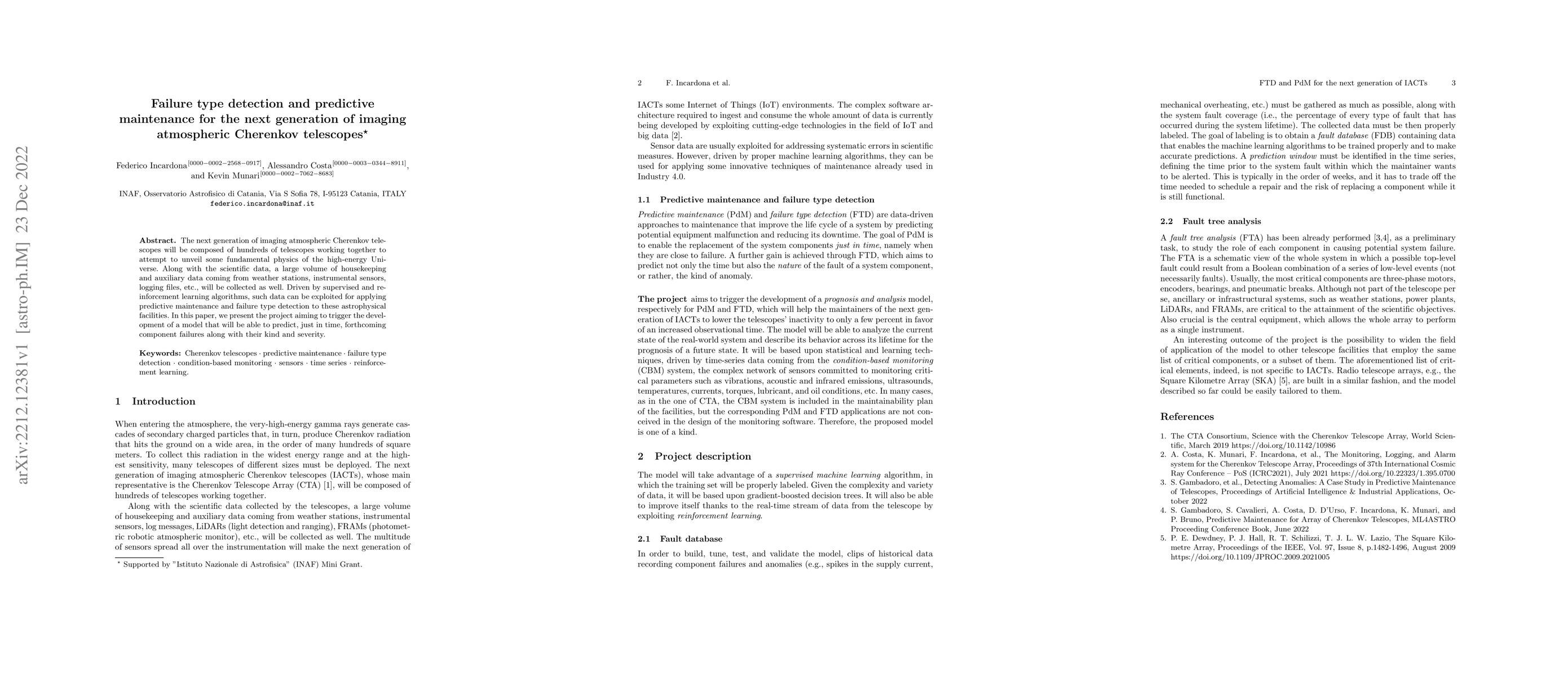 Thumbnail for Failure type detection and predictive maintenance for the next
  generation of imaging atmospheric Cherenkov telescopes