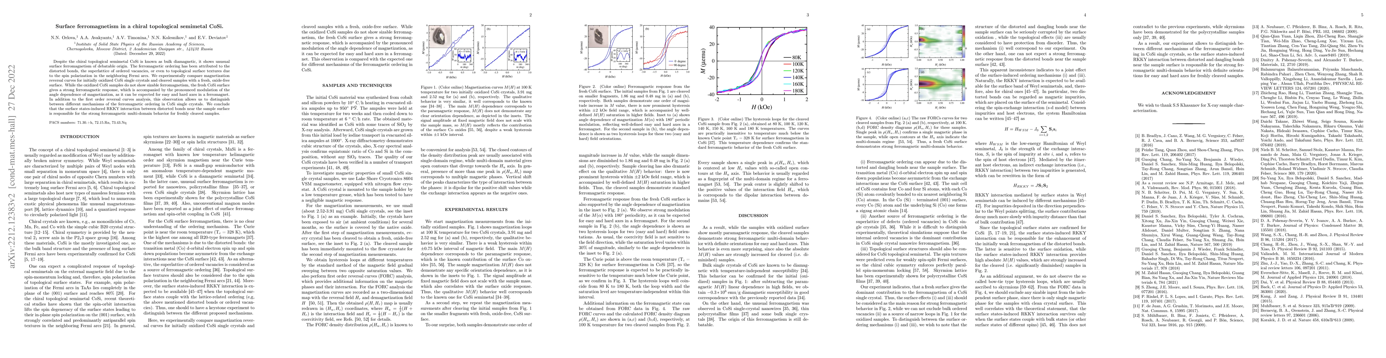 Thumbnail for Surface ferromagnetism in a chiral topological semimetal CoSi