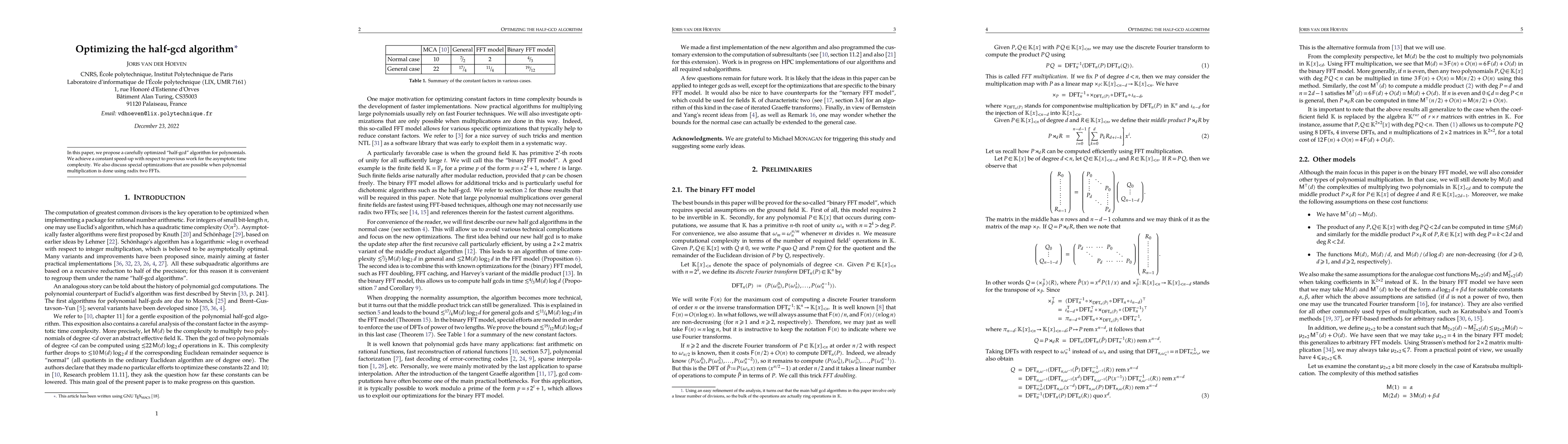Thumbnail for Optimizing the half-gcd algorithm