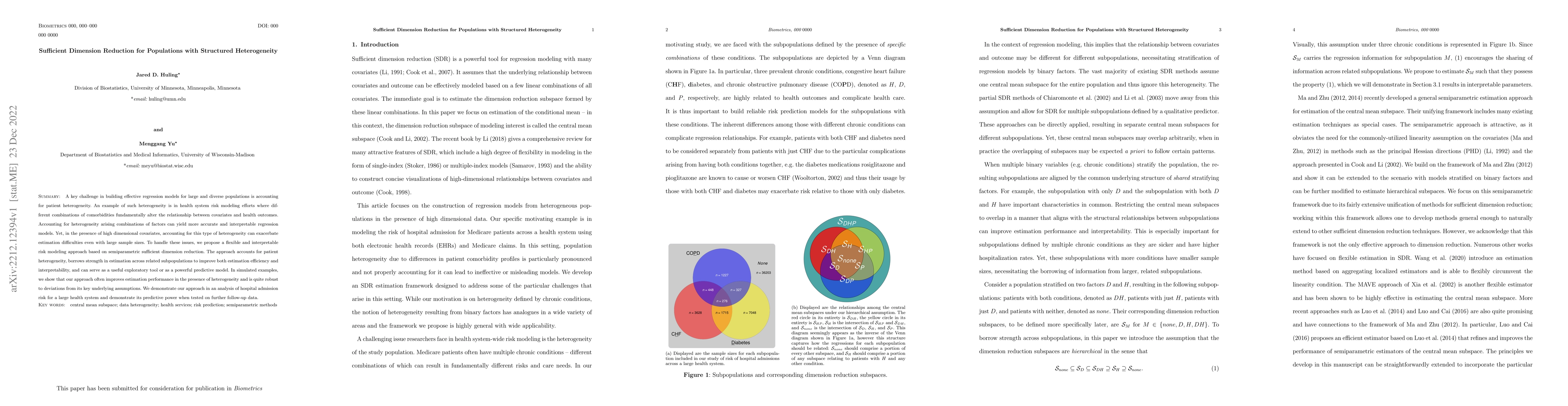 Thumbnail for Sufficient Dimension Reduction for Populations with Structured
  Heterogeneity