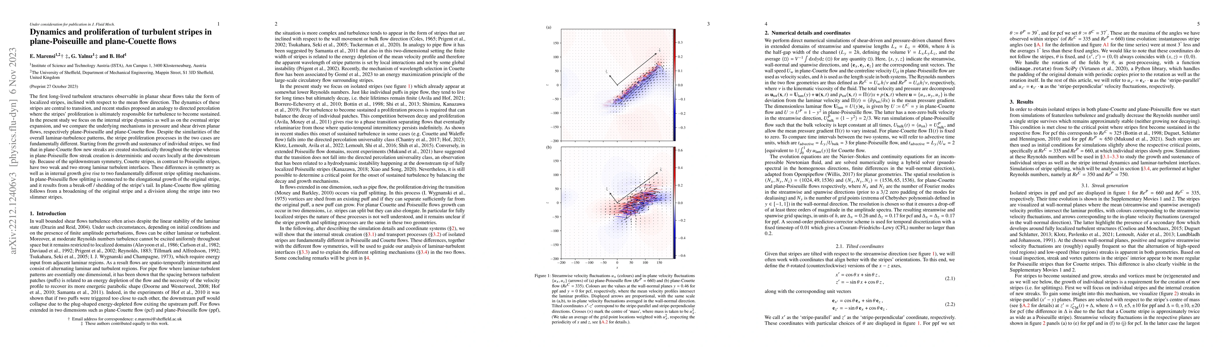 Thumbnail for Dynamics and proliferation of turbulent stripes in plane-Poiseuille and
  plane-Couette flows