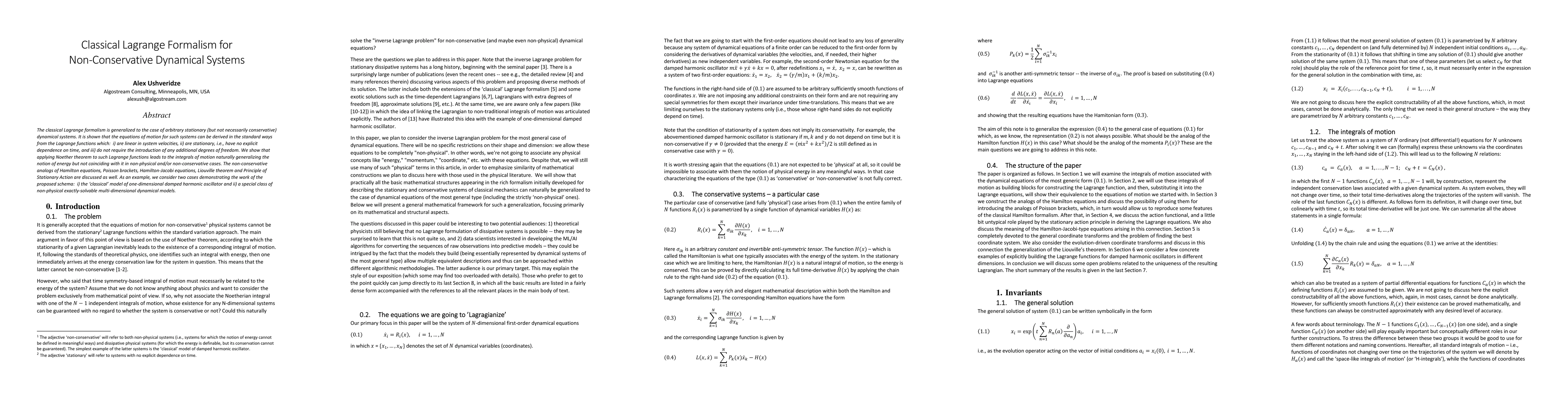 Thumbnail for Classical Lagrange formalism for non-conservative dynamical systems