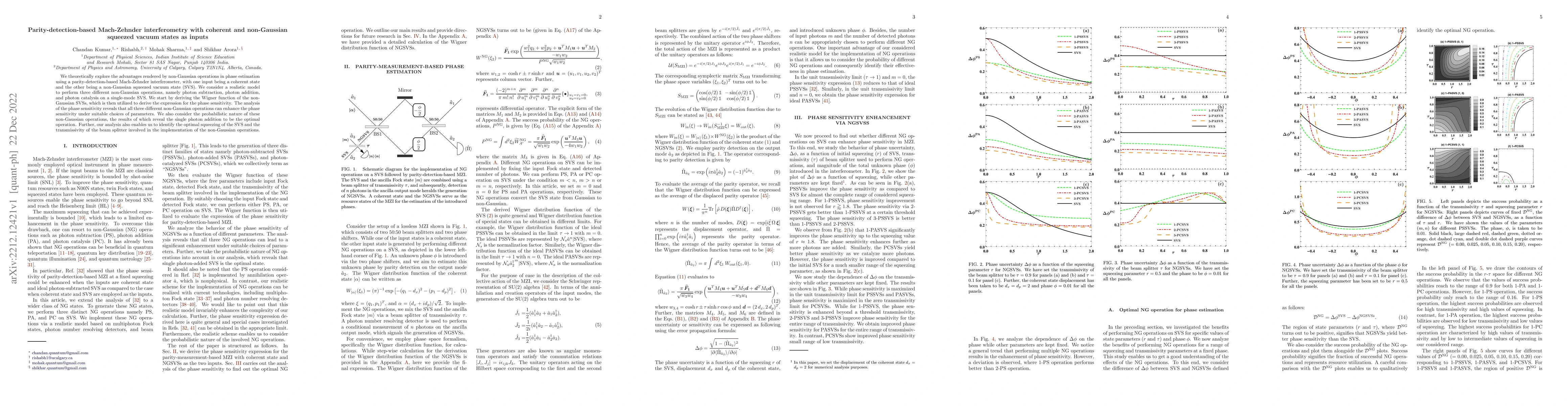 Thumbnail for Parity-detection-based Mach-Zehnder interferometry with coherent and
  non-Gaussian squeezed vacuum states as inputs