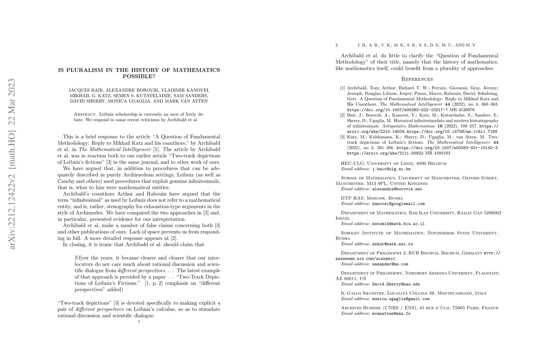Thumbnail for Is pluralism in the history of mathematics possible?