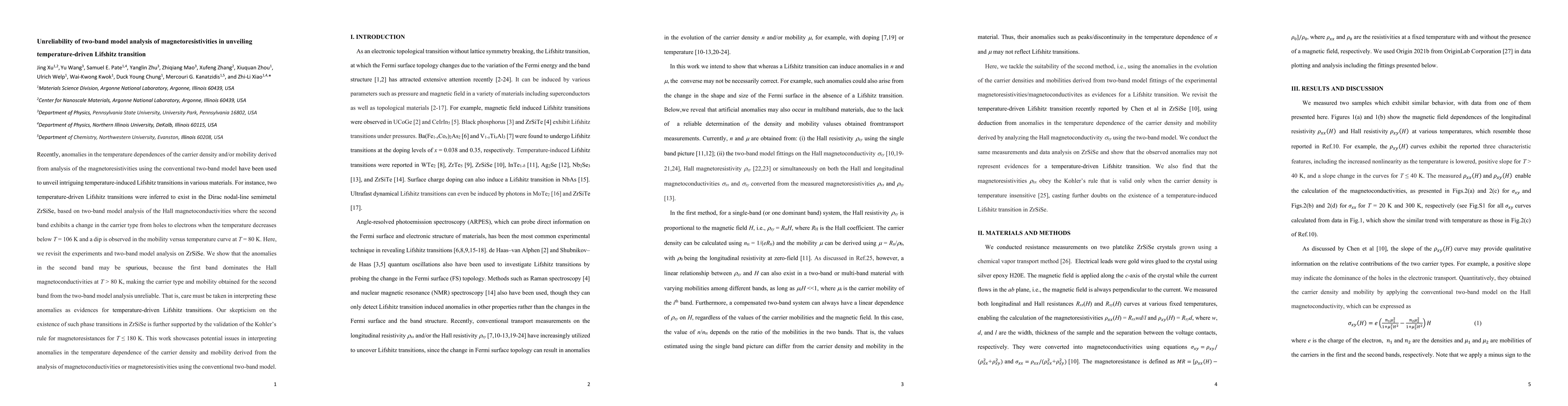 Thumbnail for Unreliability of two-band model analysis of magnetoresistivities in
  unveiling temperature-driven Lifshitz transition