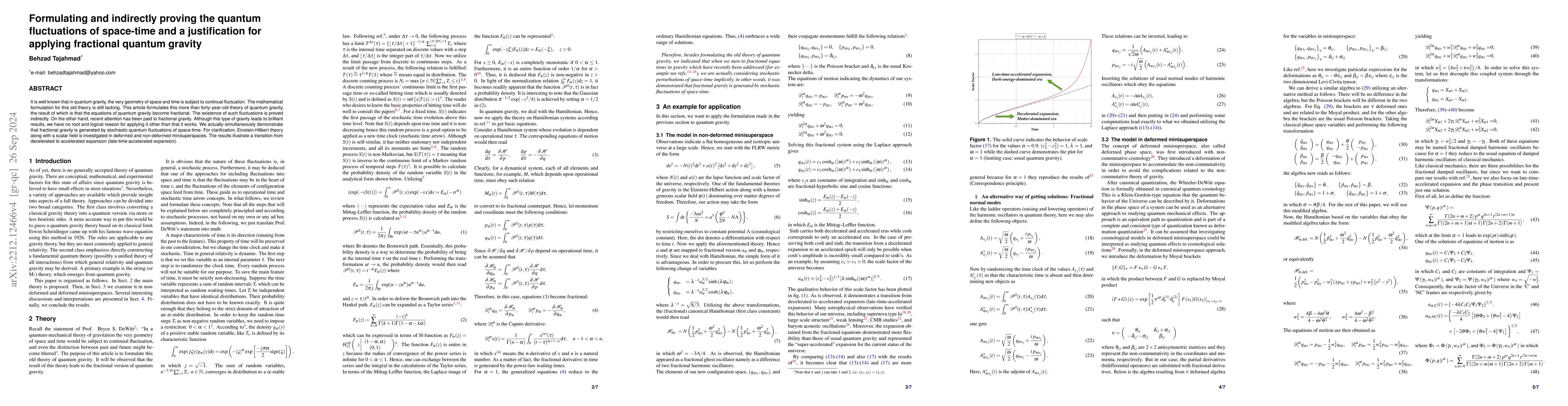 Thumbnail for Formulating the fluctuations of space-time and a justification for
  applying fractional gravity