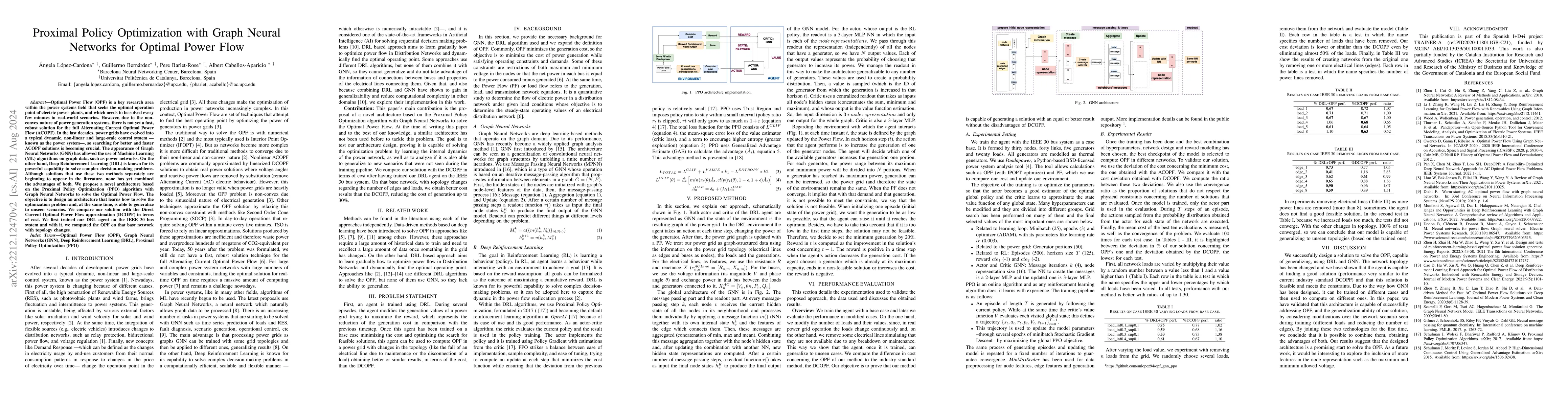 Thumbnail for Proximal Policy Optimization with Graph Neural Networks for Optimal
  Power Flow