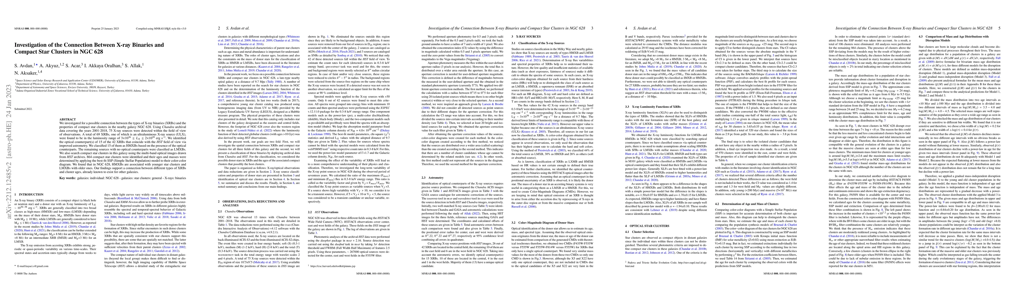 Thumbnail for Investigation of the Connection Between X-ray Binaries and Compact Star
  Clusters in NGC 628