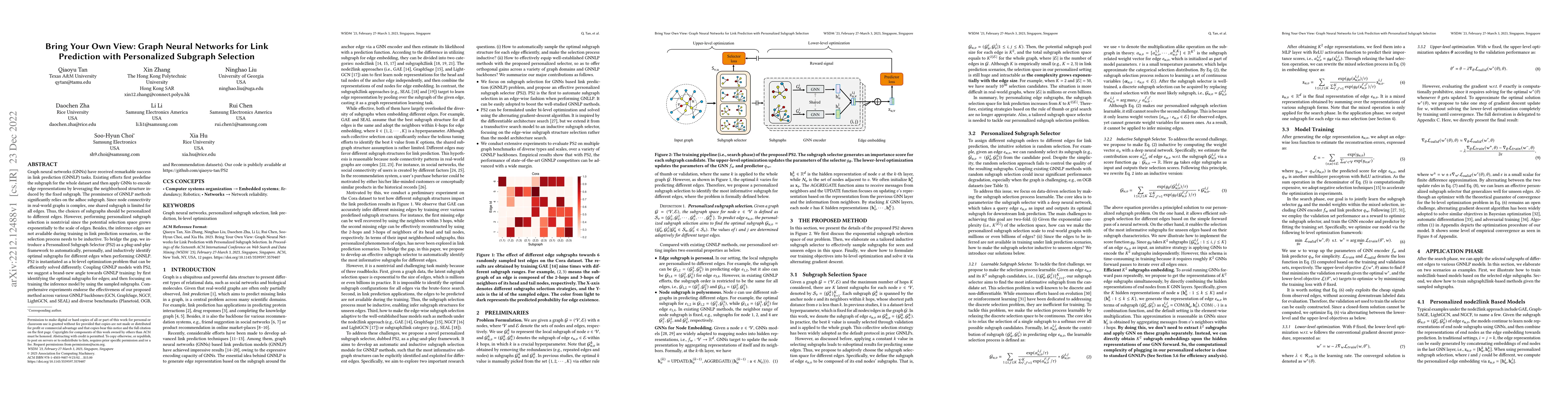 Thumbnail for Bring Your Own View: Graph Neural Networks for Link Prediction with
  Personalized Subgraph Selection