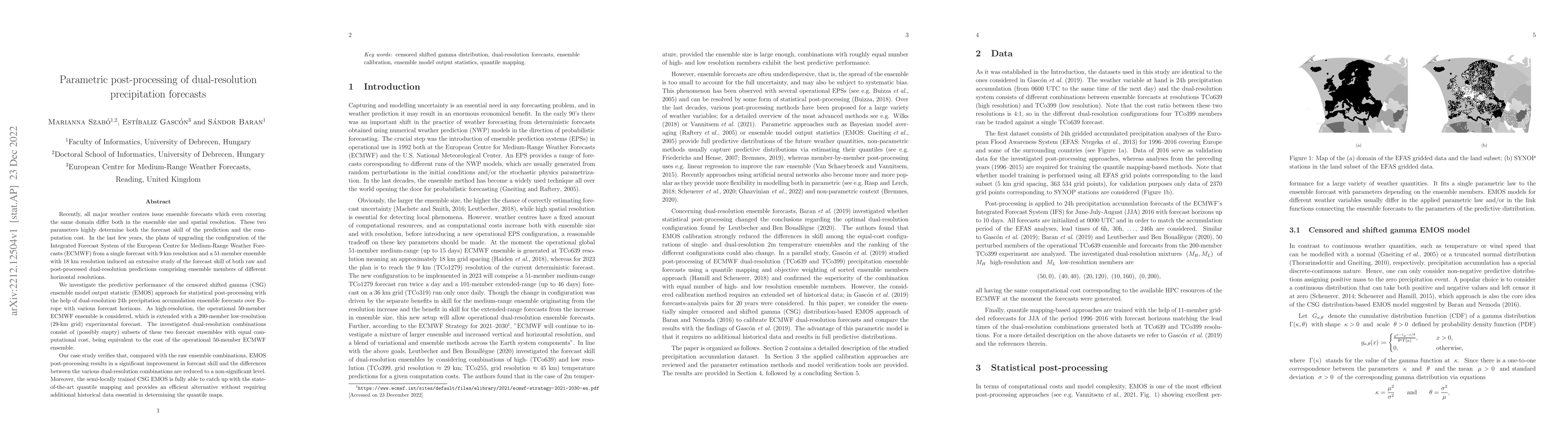 Thumbnail for Parametric post-processing of dual-resolution precipitation forecasts
