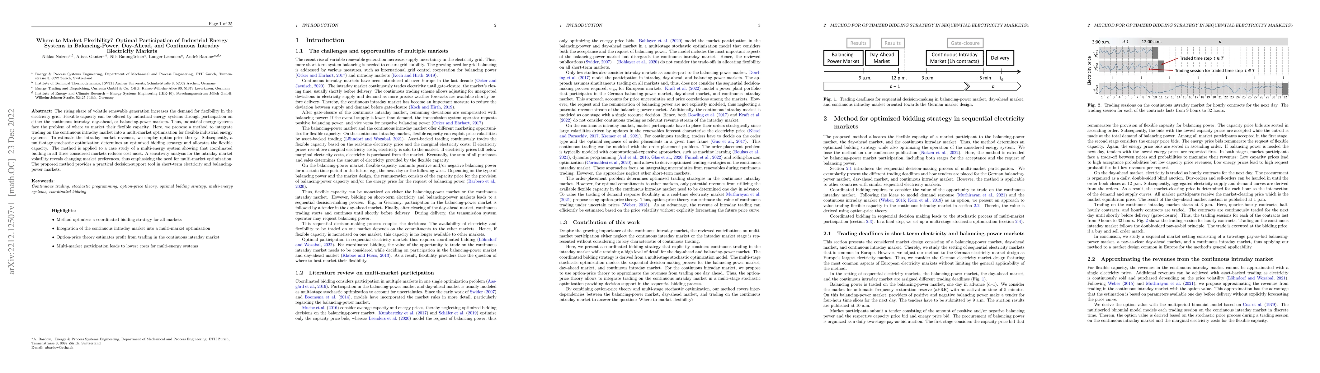 Thumbnail for Where to Market Flexibility? Optimal Participation of Industrial Energy
  Systems in Balancing-Power, Day-Ahead, and Continuous Intraday Electricity
  Markets