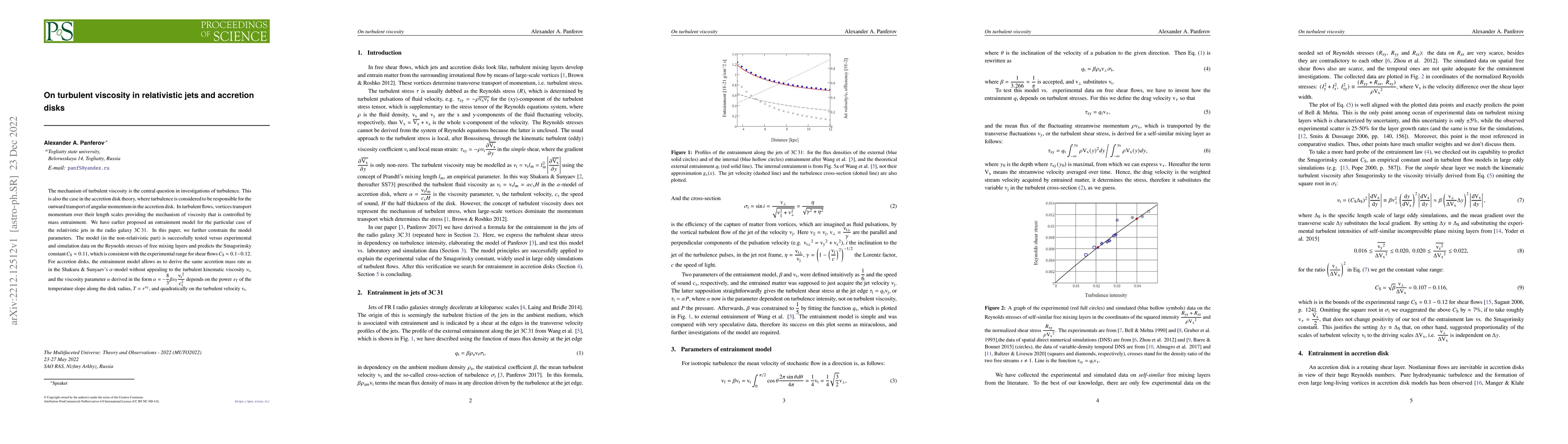 Thumbnail for On turbulent viscosity in relativistic jets and accretion disks
