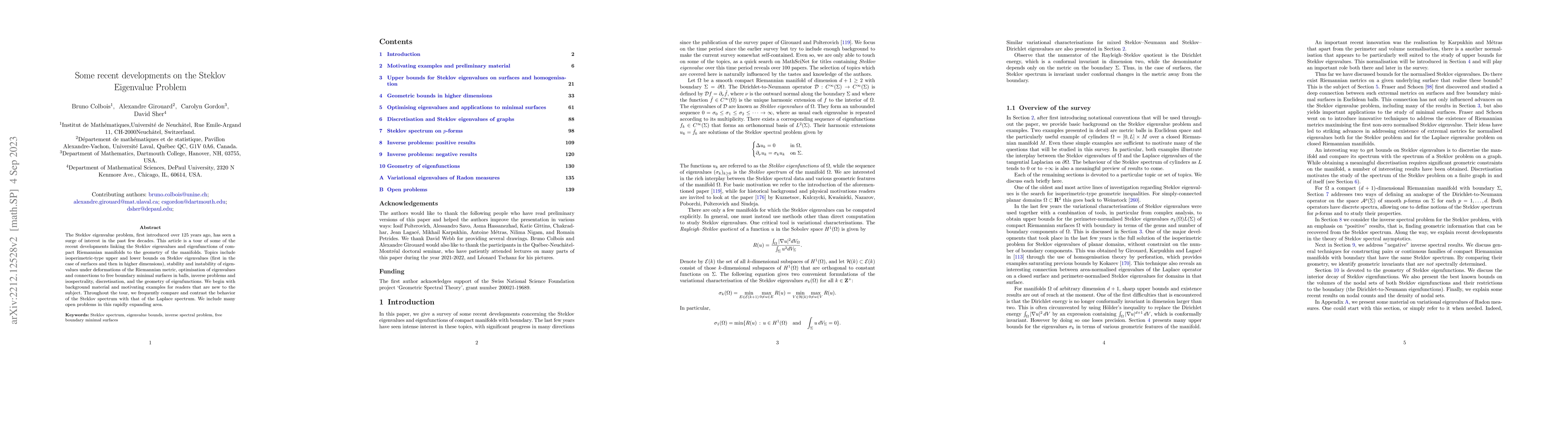 Thumbnail for Some recent developments on the Steklov eigenvalue problem