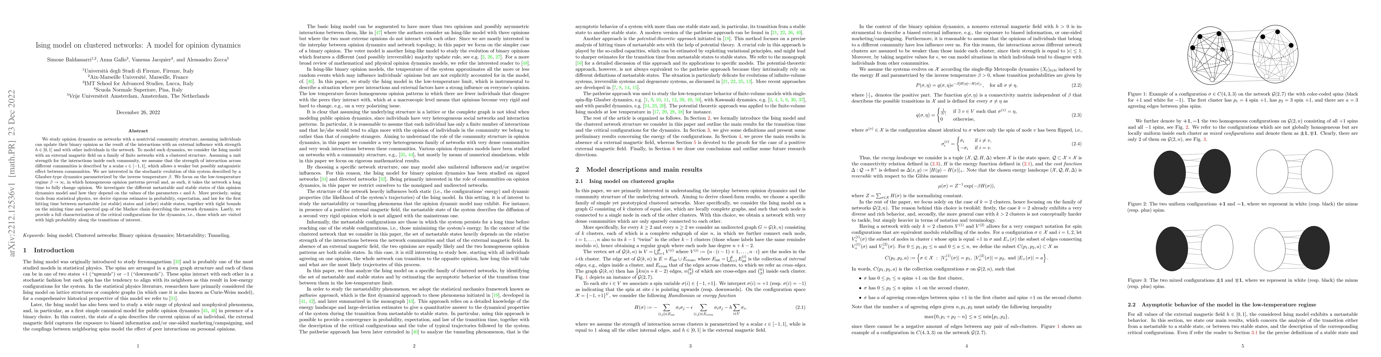 Thumbnail for Ising model on clustered networks: A model for opinion dynamics