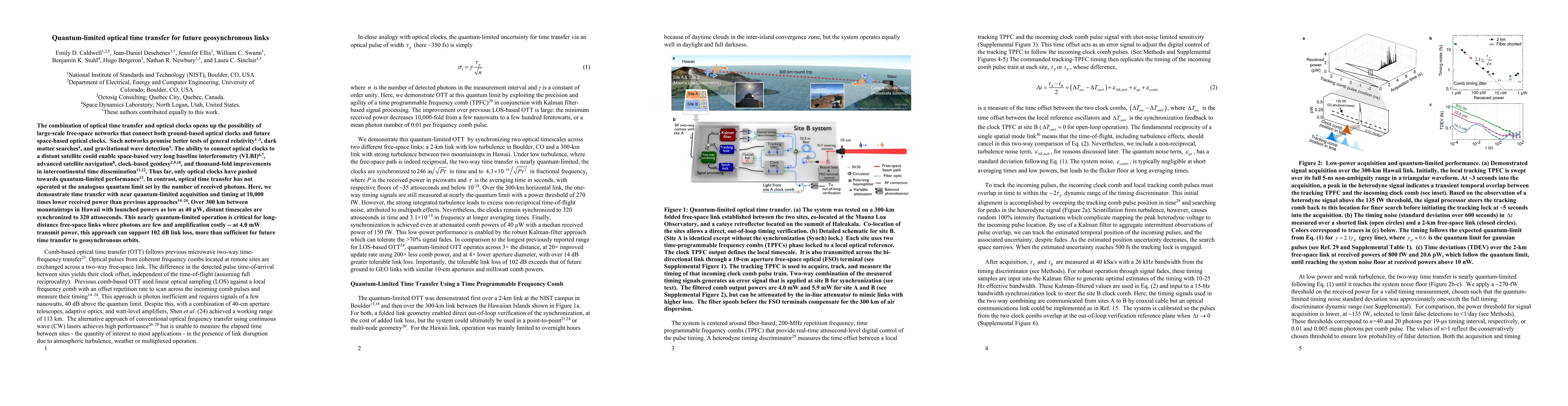 Thumbnail for Quantum-limited optical time transfer for future geosynchronous links