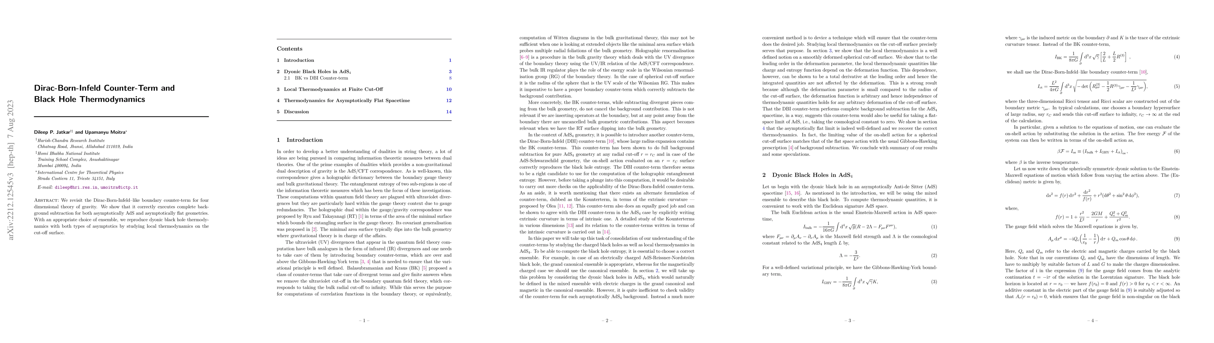 Thumbnail for Dirac-Born-Infeld Counter-Term and Black Hole Thermodynamics