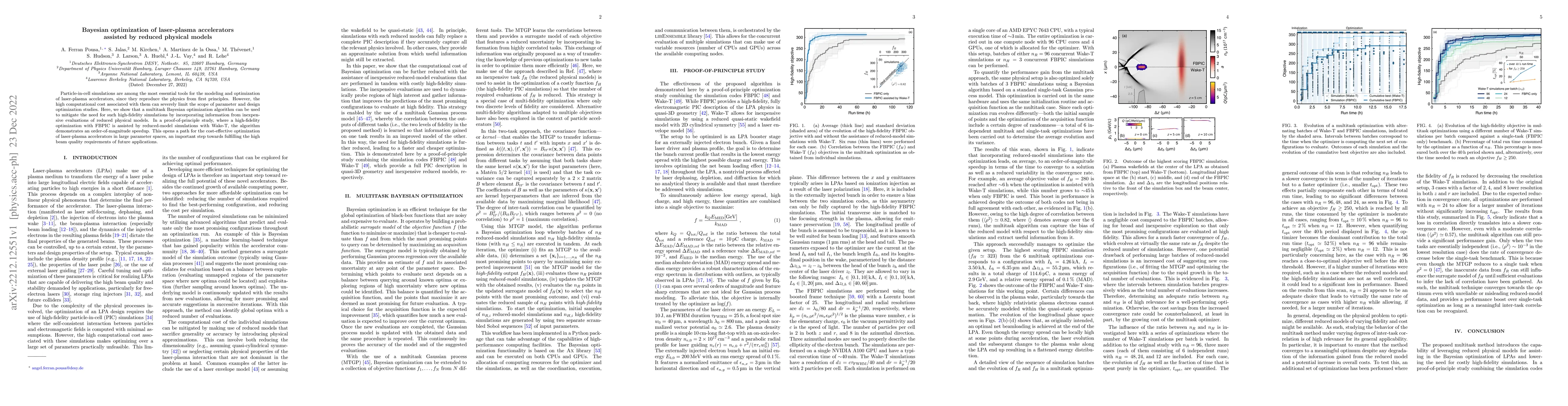 Thumbnail for Bayesian optimization of laser-plasma accelerators assisted by reduced
  physical models