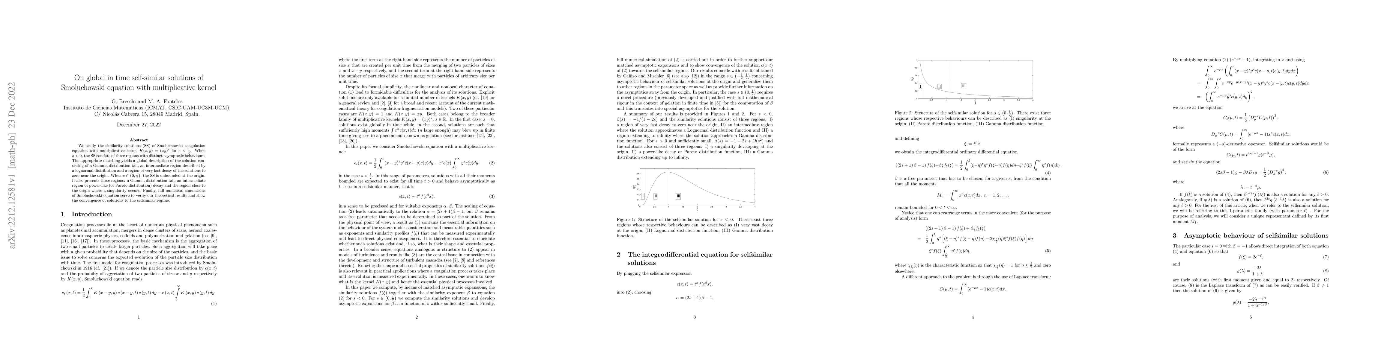 Thumbnail for On global in time self-similar solutions of Smoluchowski equation with
  multiplicative kernel