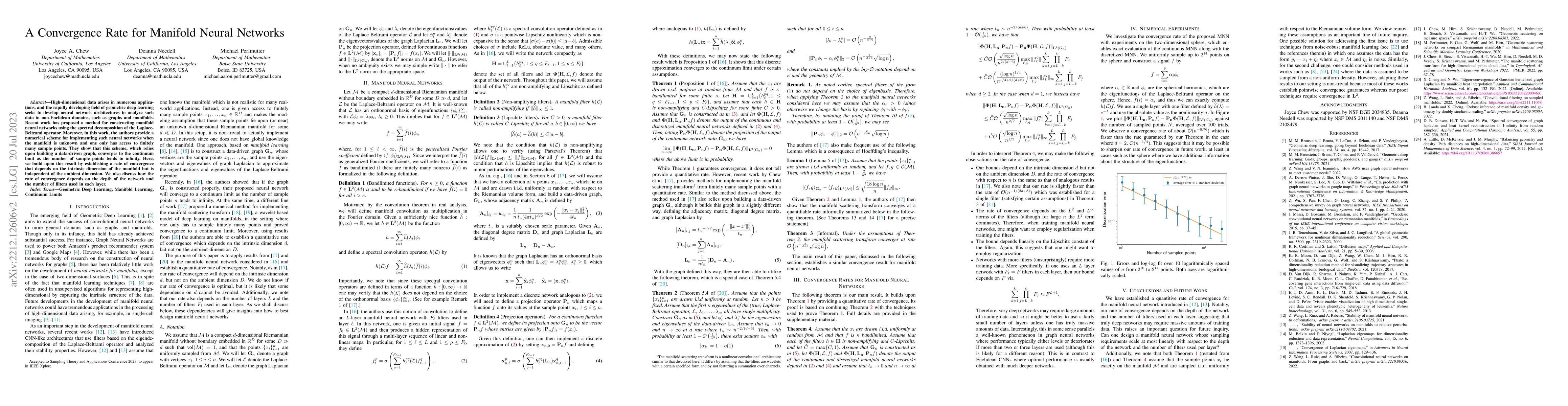Thumbnail for A Convergence Rate for Manifold Neural Networks