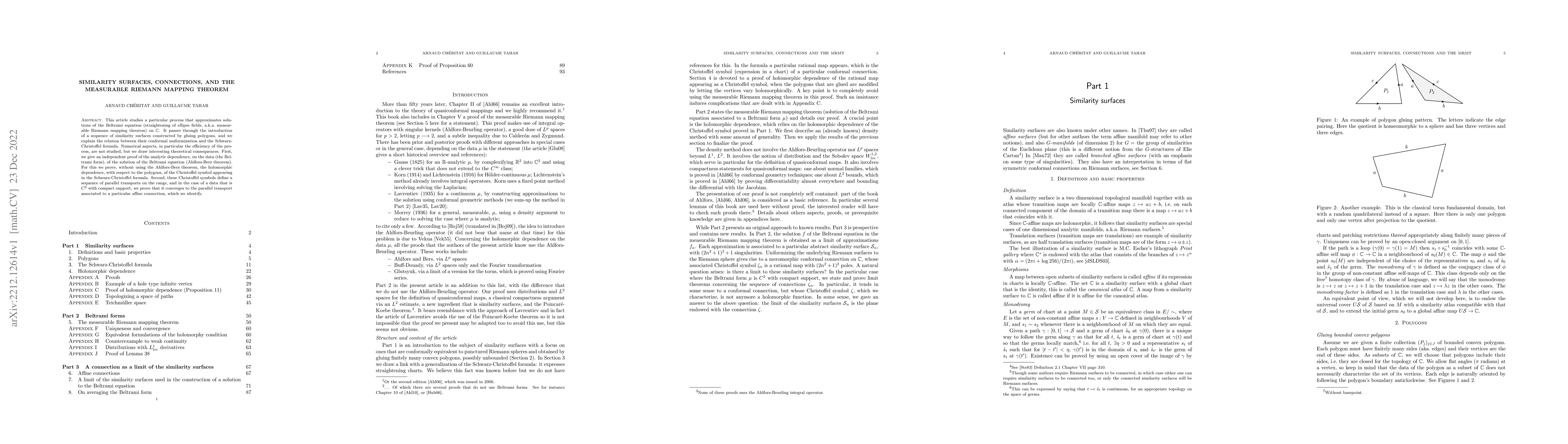 Thumbnail for Similarity surfaces, connections, and the measurable Riemann mapping
  theorem