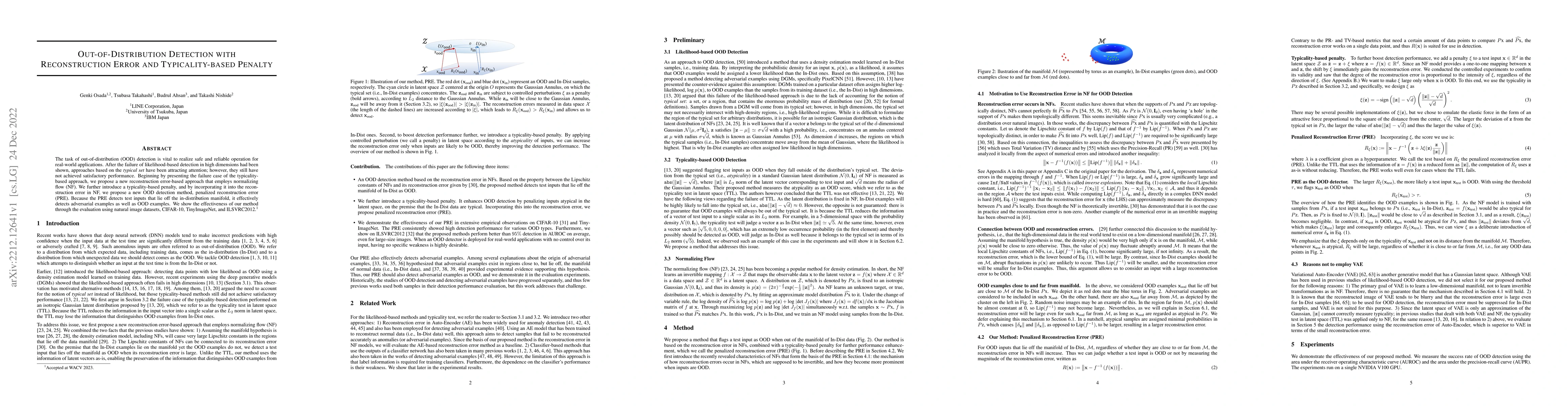 Thumbnail for Out-of-Distribution Detection with Reconstruction Error and
  Typicality-based Penalty
