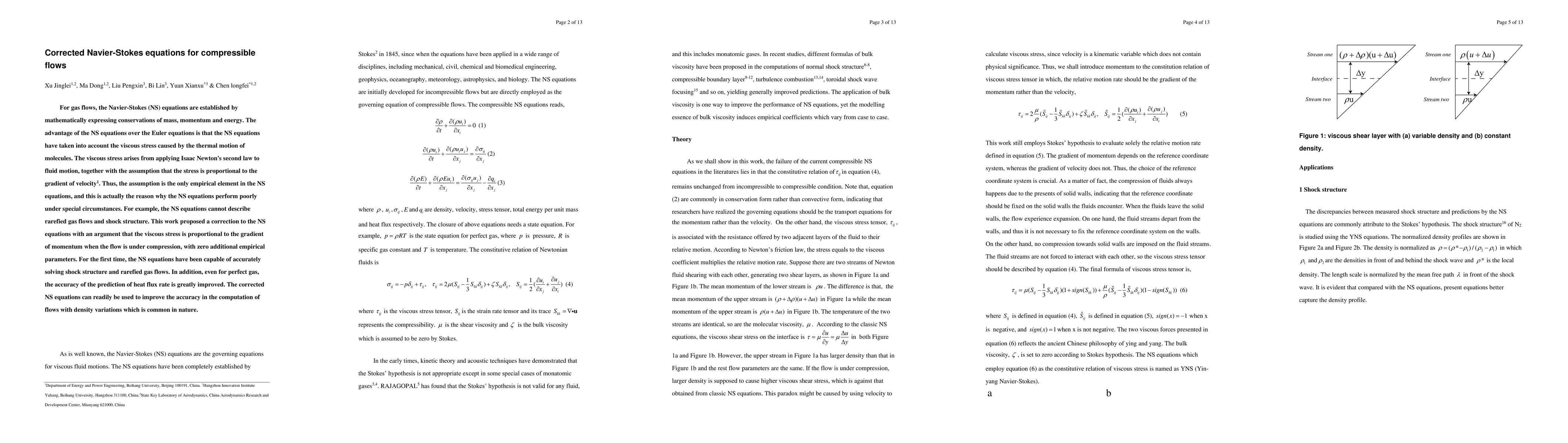 Thumbnail for Corrected Navier-Stokes equations for compressible flows