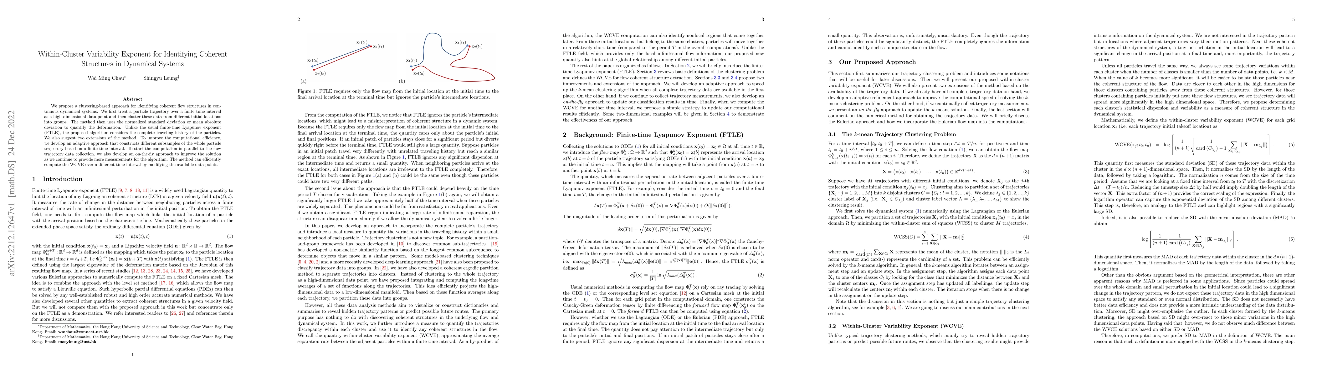 Thumbnail for Within-Cluster Variability Exponent for Identifying Coherent Structures
  in Dynamical Systems
