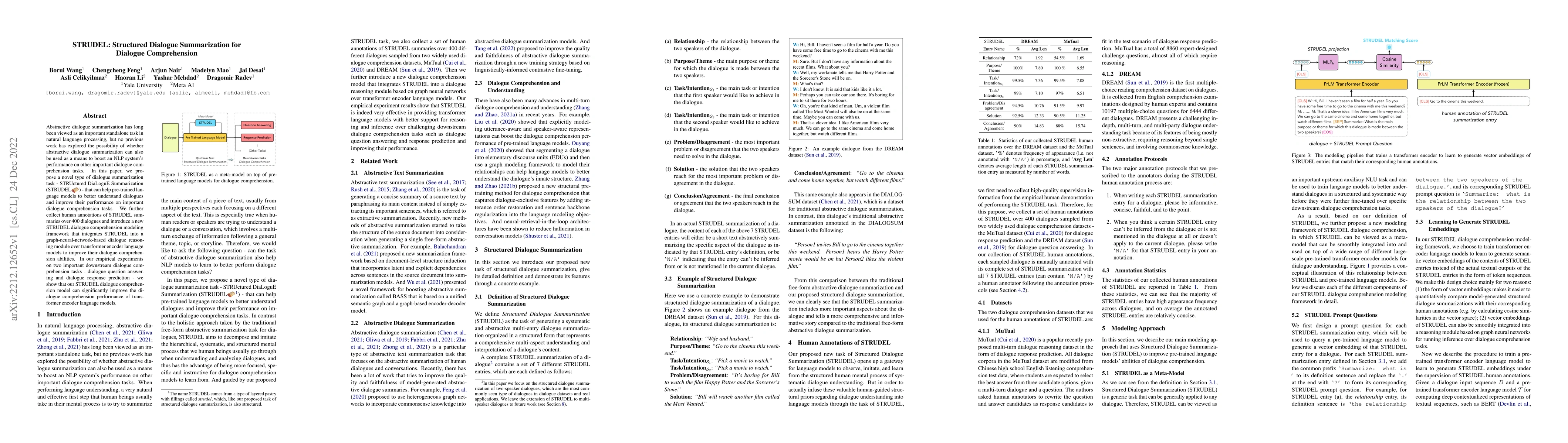 Thumbnail for STRUDEL: Structured Dialogue Summarization for Dialogue Comprehension