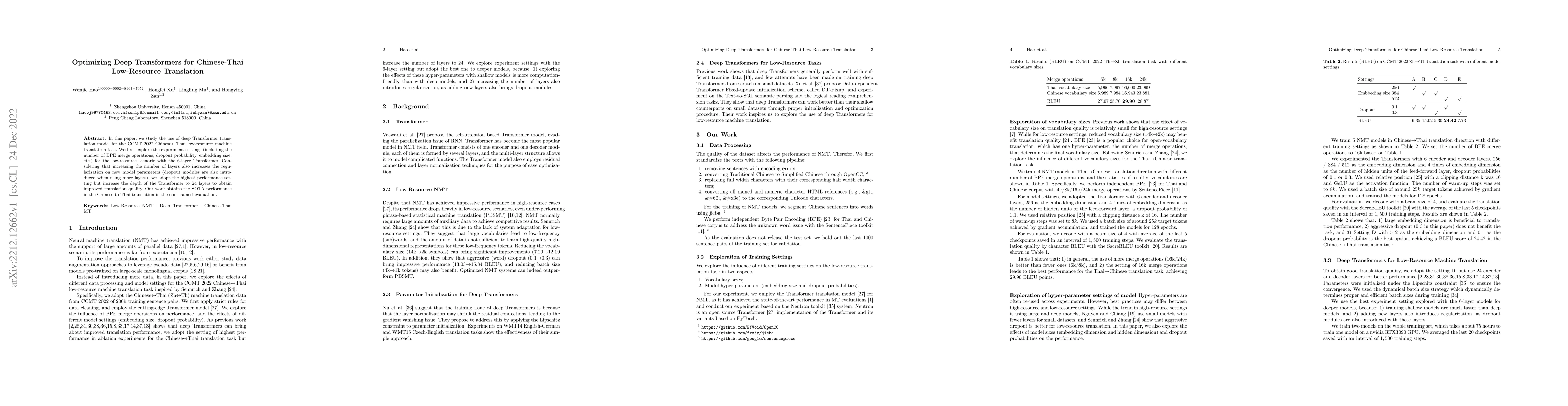 Thumbnail for Optimizing Deep Transformers for Chinese-Thai Low-Resource Translation