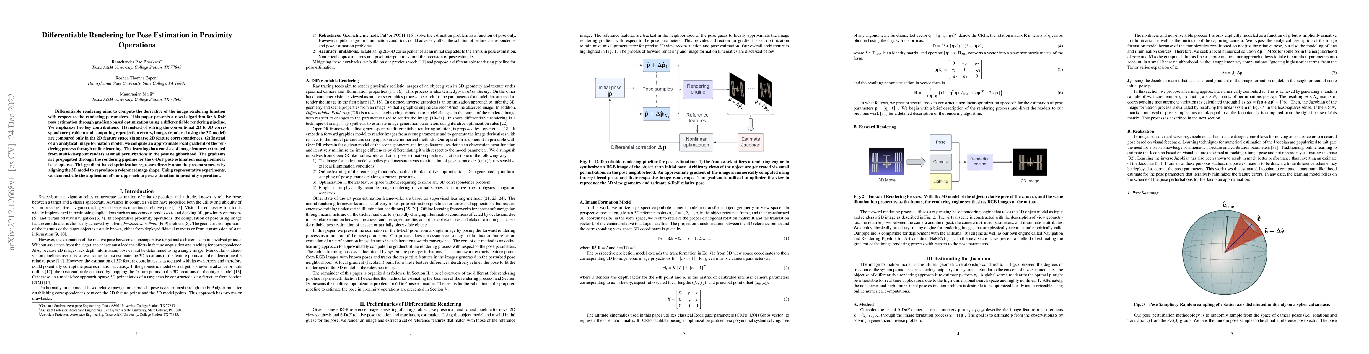 Thumbnail for Differentiable Rendering for Pose Estimation in Proximity Operations