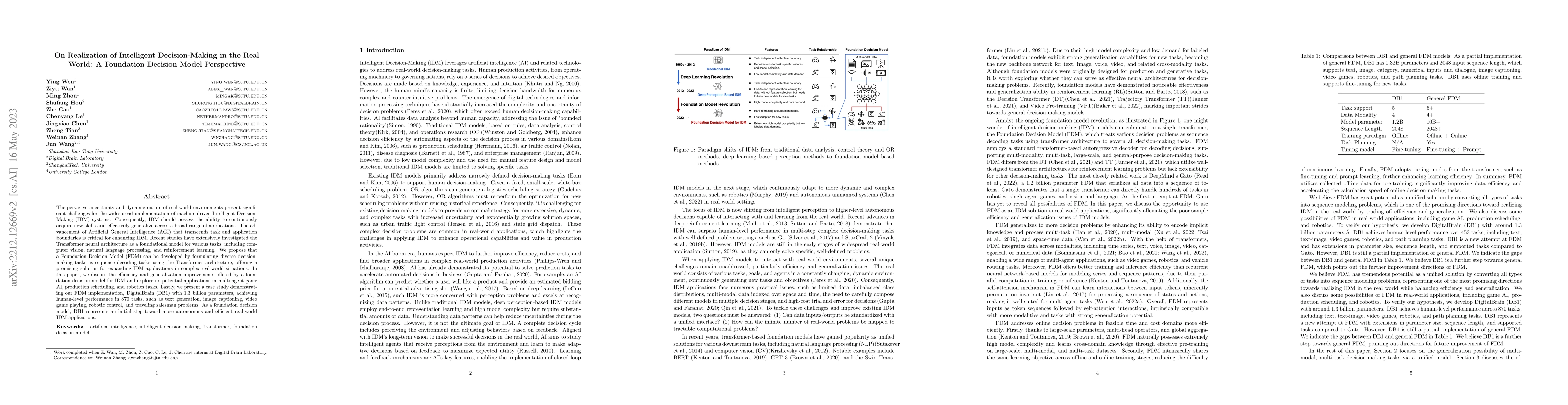 Thumbnail for On Realization of Intelligent Decision-Making in the Real World: A
  Foundation Decision Model Perspective