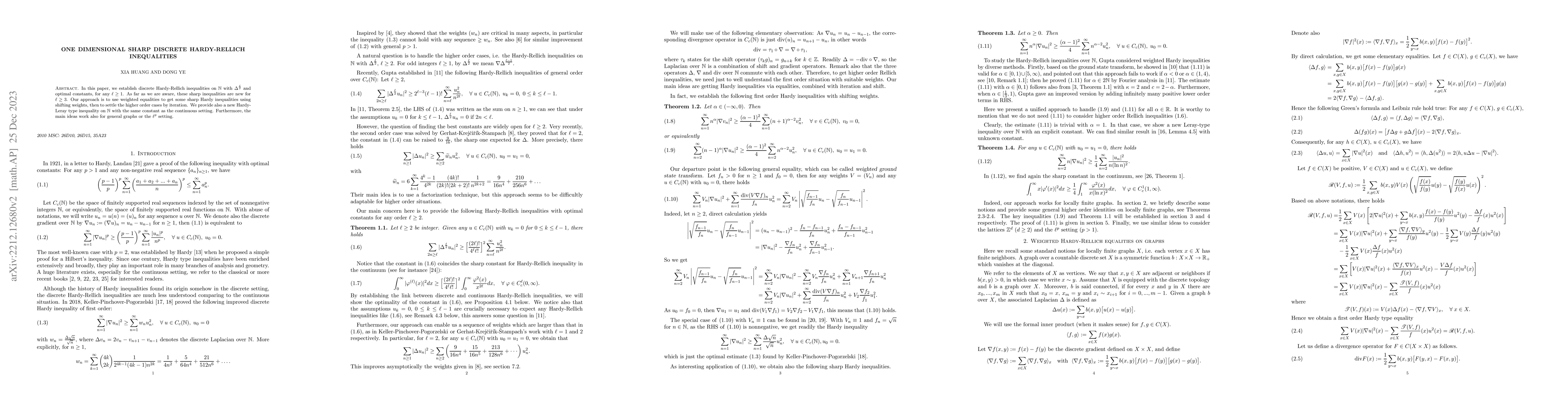 Thumbnail for One dimensional sharp discrete Hardy-Rellich inequalities