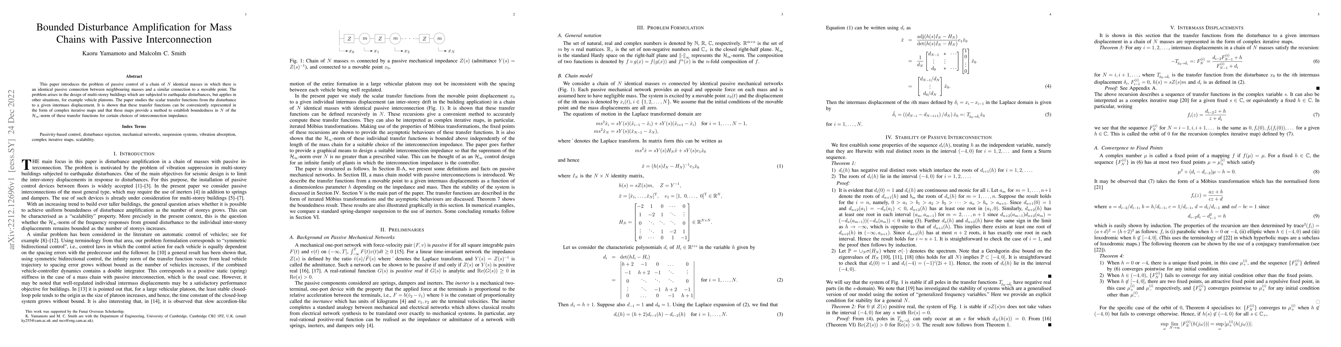 Thumbnail for Bounded Disturbance Amplification for Mass Chains with Passive
  Interconnection