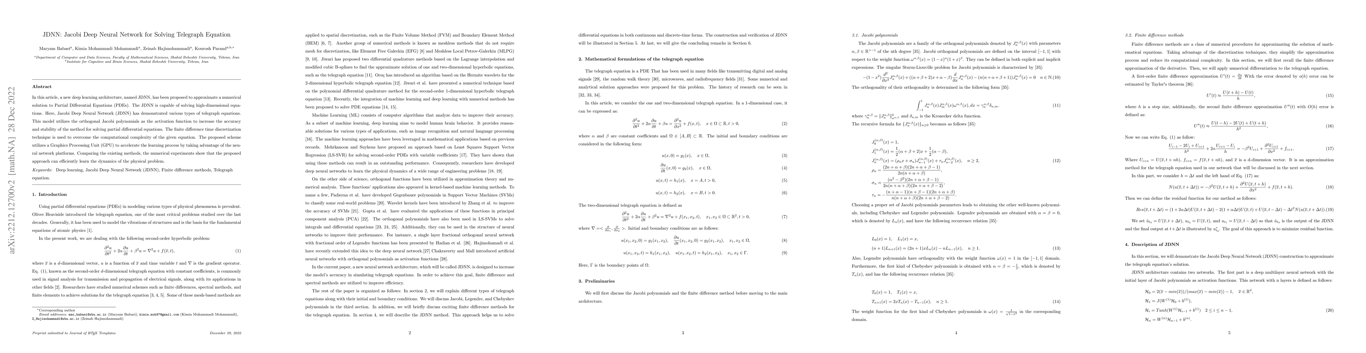 Thumbnail for JDNN: Jacobi Deep Neural Network for Solving Telegraph Equation