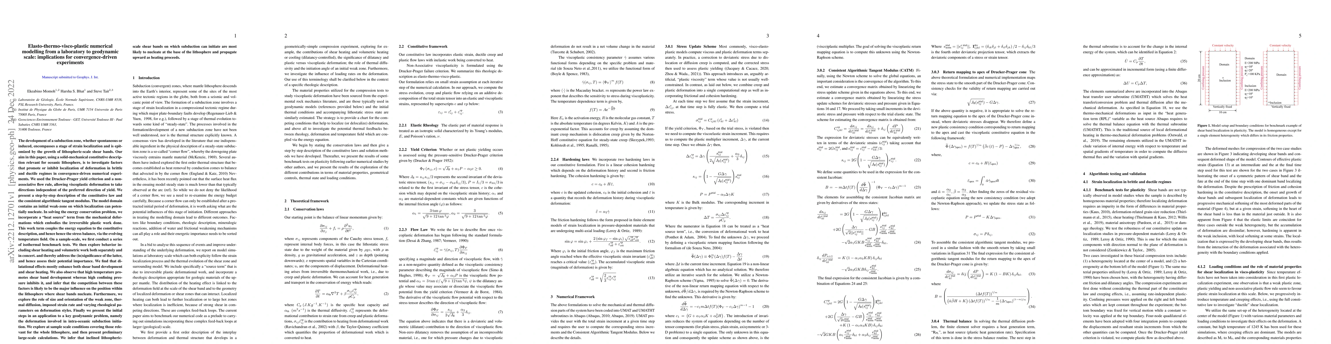 Thumbnail for Elasto-thermo-visco-plastic numerical modelling from a laboratory to
  geodynamic scale: implications for convergence-driven experiments